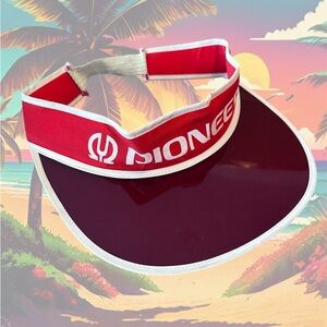 Pioneer Clear Red Plastic Visor Cap - Made In Japan